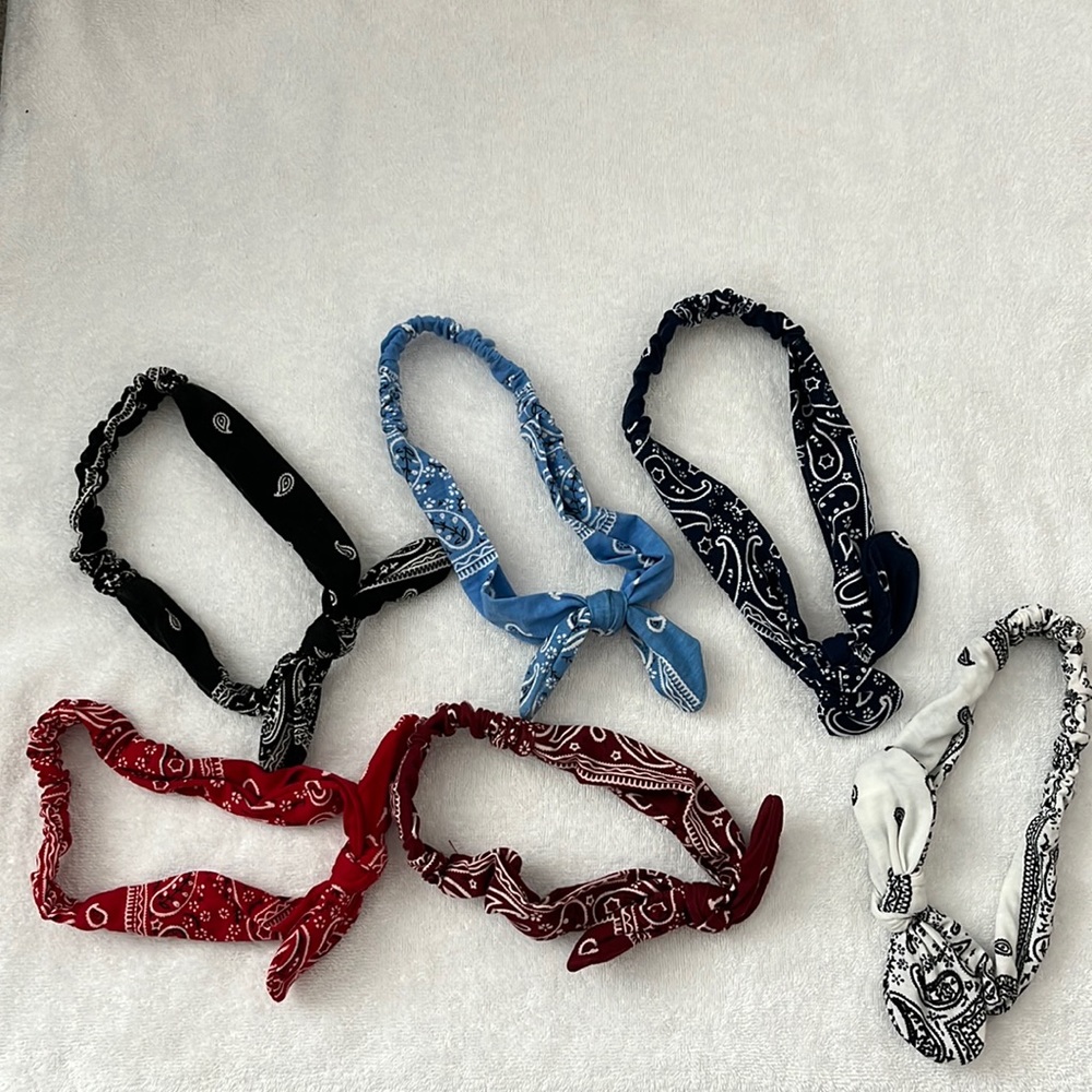 6 Multi-Colored Headbands / Bandanas